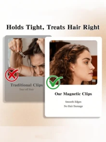 磁性热带日落发夹套装，扁平磁性发夹，适合女士日常发型，防滑，适合家居装饰，不留痕迹或残留物，纤薄却厚实，直观易用，适合居家和旅行，轻松打造女士发型 - 彩色 - 查看 6