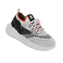 Boys' Knit Sneakers, Easy To Put On, Molekinho 2641104 - White Black Orange - View 2