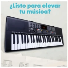 TECLADO MUSICAL PA-10 (61 TECLAS) CON BLUETOOTH, MP3, 256 TONOS, PUERTOS USB, MICFOFONO (INCLUYE), SALIDA DE AUDIO PARA AUDIFONOS/AMPLIFICADORES. Órgano electrónico Piano Eléctrico con Altavoces. - Negro - Ver 1