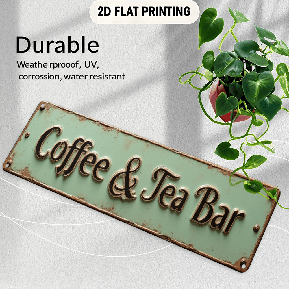 2D Flat Iron Sign, Fashionable European Style Decor, Suitable For Retro Countryside Ambiance In Cafe And Tea Bar. Can Be Used In Bar, Living Room, Dining Room, Hotel, And Applicable For Halloween, Christmas And Other Festivals. An Excellent Gift Item, 2D Flat Design, Perfectly Fits Room Decor Needs - Multicolor - View 4