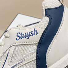 Tenis de mujer casuales y tenis deportivos para mujer estilo moda, zapatillas blancas mujer con plataforma y cordones, zapatos para mujer transpirables y ligeros, calzado deportivo de malla cómodo con suela antideslizante y amortiguación, tenis para mujeres suaves y versátiles para correr o caminar de diario. - Azul - Ver 6