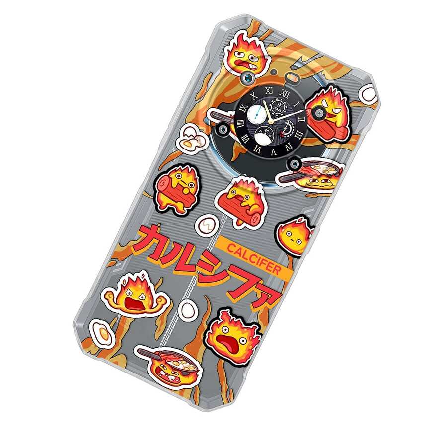 Funda Compatible con Fossibót Klcifer Demonio de Fuego Del Hincreíble Kstillo Vagabondo Anime Ztudio Guibli Carcasa Anticaídas a Prueba De Golpes TPU. - transparente - Ver 1