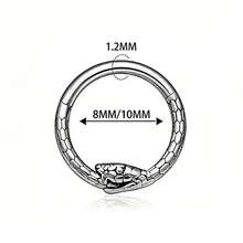 Khuyên mũi septum 16G bằng thép không gỉ 316L mạ vàng 18K, trang sức xỏ khuyên cơ thể cho septum, helix, daith, sụn tai dành cho nữ. - Trang sức xỏ khuyên hình rắn - Xem 8