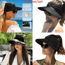 1 chiếc mũ chống nắng mùa hè gấp gọn, thoáng khí, nhẹ, thanh lịch dành cho nữ, thích hợp cho bãi biển, chơi golf, tennis, du lịch. - Nhiều màu - Xem 2