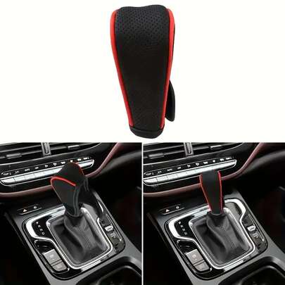 1pc Car Gear Shift Knob Cover & Handbrake Sleeve, Anti-Slip Driving Comfort Accessory, Interior Decoration Upgrade, Modern Car Styling Accessory