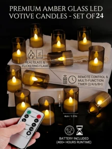 6/12/24 piezas de pequeñas velas de té LED sin llama con control remoto, adecuadas para bodas, decoración del hogar, centros de mesa, cenas, fiestas y decoración de fiestas - gris - Ver 2