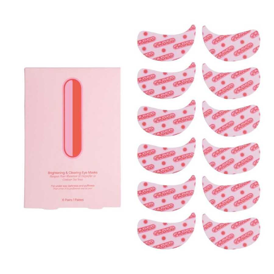 Pink Eye Masks Containing Collagen And Hyaluronic Acid - Daily Skincare Eye Patches With Brightening And Skin-Evening Ingredients That Help Reduce Pigmentation Caused By Dark Circles. - 粉紅色的 - 查看 1