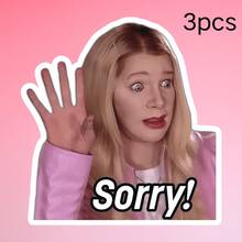 对不起！白莲花女孩贴纸，趣味道歉装饰贴纸，防水乙烯基贴纸 - 耐用哑光表面，自粘式保险杠贴纸，适用于汽车、窗户、笔记本电脑、卡车、面包车、水瓶 - 多用途耐用设计，汽车贴花 - 乙烯基 - 查看 11