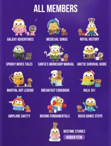Minion Bedtime Story Series Blind Box, Home Office Car Decoration, Minion Cute Q-Version Cartoon Figure Toy Blind Box Collection, Fun Minion Small Statue Model Toy, Theme Party Decoration Ornament, Birthday, Christmas Surprise Unboxing Gift - Multicolor - View 3