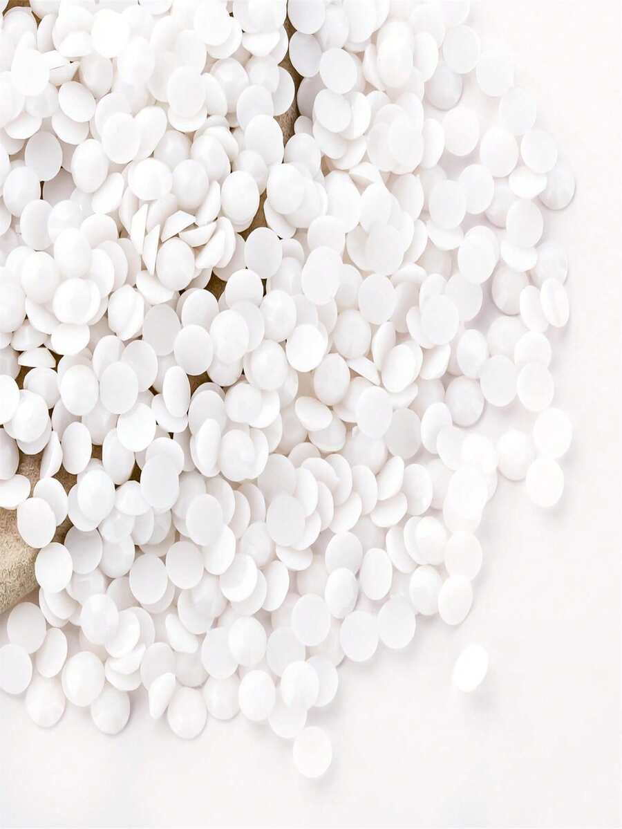 2000pcs 3-6mm White Flat Bottom Resin Rhinestones, Round Crystal Gems Suitable For Accessory, Shoes, Clothing, Cosmetics, Bag Decoration