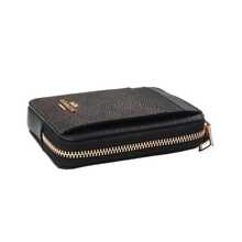 Coach Women's Coin Case Zip Card Case With Chain Wrist Strap Short Card Holder Mini Wallet In Signature Canvas,Purse Gift For Women Purse And Bags Women Bag CW883 - 黑色1 - 查看 4