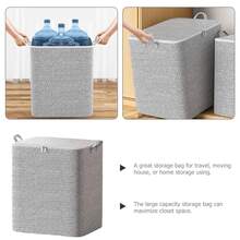 1pc Large Capacity Gray Zipper Storage Bag, Upgraded Clothes Organizer Bag, Toy Storage Bag, Moving Packing Bag, Classic Miscellaneous Storage Bag, Fishbone Pattern Storage Bag, Dual-Way Metal Zipper, Sturdy Handle, Soft Fabric, Precise Zipper, Suitable For Home Miscellaneous Storage, Clothing Organization - Grey - View 7
