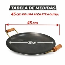 Large Plow Disc For Pots And Portions In General, Wooden Handle, 33 Cm - màu đen - Xem 5
