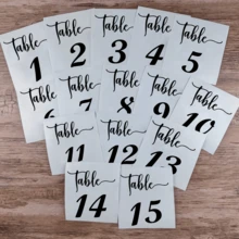 Wedding Table Number Sticker Wedding Reception Party Decal Numbers For Table Plans, Photo Frame, Bottles, Card, Candles, Vases - Table Number - View 1