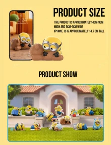 Hộp đồ chơi bí ẩn POP MART Lazy Daily Series - 12 mô hình thường + 1 mô hình ẩn, giới thiệu những chú Minions đáng yêu trong chủ đề cuộc sống thường nhật ấm áp và thoải mái, với hình ảnh Minions được yêu thích, được chế tác từ chất liệu cao cấp, thiết kế dễ thương kèm câu chuyện, lý tưởng cho người hâm mộ Minions, người sưu tập hộp đồ chơi bí ẩn, người yêu thích trang trí dễ thương và người tìm kiếm quà tặng, hoàn hảo cho sinh nhật, ngày lễ hoặc để sưu tầm. - Nhiều màu - Xem 5