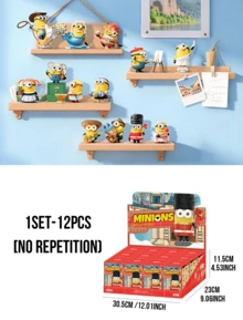 Boîte mystère Berryz World Series Minions POP MART - 12 figurines régulières + 1 figurine cachée, inspirée du thème de l'exploration mondiale, mettant en vedette de mini figurines dans des costumes régionaux, notamment le garde royal Dave, le Bob australien et la Mel aux fleurs de cerisier, fabriquées en vinyle détaillé avec des designs expressifs, idéal pour les fans de Minions, les collectionneurs de boîtes mystères, les voyageurs du monde et les chercheurs de cadeaux, parfait pour les anniversaires, les fêtes ou les collections - Multicolore - Voir 13