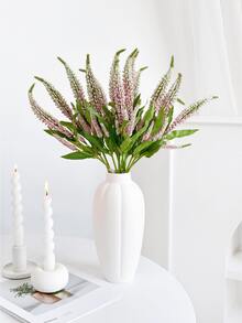 1/3/6支装仿真白色鼠尾草花，48厘米假花，适用于墙面、客厅、卧室、婚礼、派对、桌面、家居、厨房、书桌、中心装饰、办公室、花园、户外、房屋、庭院装饰，四季皆宜。 - 粉色 - 查看 6