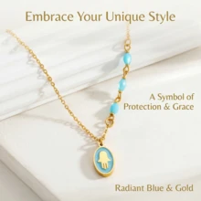 1pcWomen's Green Bead Rocket Drip Glue Necklace, Oval Flower Clavicle Chain Fashion Jewelry - hạt cườm - Xem 2