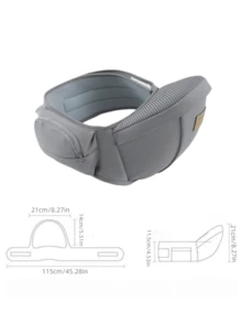 Portabebés de taburete para la cintura, taburete sentado multifuncional para exteriores, portabebés ligero y portátil con estilo de abrazo, adecuado para todas las estaciones - Gris Claro - Ver 2