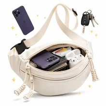 Crossbody Bag Shoulder Bag Waterproof Unisex Anti-Theft Women Men Multipurpose Carnival Notepad - Beige - View 6