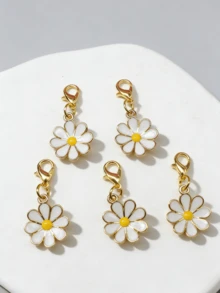 Bộ 10 móc khóa hình hoa cúc mini, móc cài hình càng cua, phụ kiện túi xách phong cách Y2K, trang trí xe hơi, phụ kiện túi xách, mặt dây chuyền ba lô, thích hợp cho trường học, quà Giáng sinh phong cách Gothic dễ thương cho mẹ, bố, quà tốt nghiệp và quà cho giáo viên. - Hoa tám cánh màu trắng - Xem 8