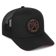 Texas Wind Country Trucker Cap With Curved Brim And Mesh Detail - 紅色 - 查看 2