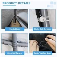 Outdoor Storage Shed Tent,Heavy-Duty Portable Canopy,Waterproof Carport Garage Shelter With Roll-Up Zipper Door & Vents, UV-Resistant Canopy For Motorcycle, Bike, Lawn Mower, Tools, Gray - A - 查看 4