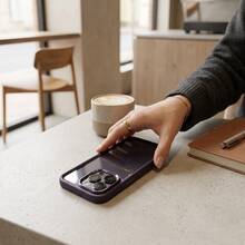 DECOPHONE Premium Metal Lens Rim Purple Frame Transparent Phone Case, Minimalist Shockproof Acrylic Protective Cover, Unisex, Suitable For IPhone 16/15/14/13/12 Pro Max Series - Purple - View 6