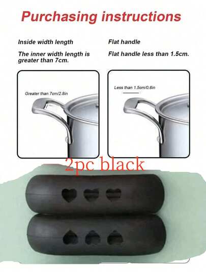 2pcs Silicone Pot Handle Cover, Creative Hollow Out Heart Detail Anti-Scald Anti-Slip Pot Handle Protector For Kitchen/Kitchen Gadgets/Oven Mitts & Potholders/Kitchen /Kitchen/Holiday Essentials/Home/Camping