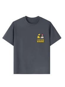 Tween Boy Casual Funny Print Crew Neck Short Sleeve T-Shirt, Summer Top - Dark Grey - View 7