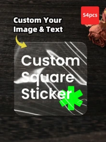 1-100张可定制透明PVC防水贴纸 - 可定制任何设计、图像、标志、文字，适用于礼品包装、节日装饰、信封、送给她的礼物、朋友、儿子、女儿、员工、毕业典礼、家居、办公室等场合，用途广泛且时尚，可用作墙纸贴纸。 - 彩色 - 查看 44