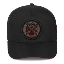 Texas Wind Country Trucker Cap With Curved Brim And Mesh Detail - 紅色 - 查看 8