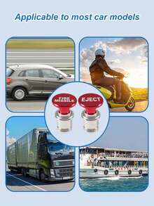 铝合金汽车弹出按钮点烟器插座，导弹发射按钮，通用12V电源插座仪表盘配件 - A - 查看 4