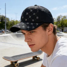 Luxury Rhinestone Letter "B" Visor Cap, Versatile Casual Sun Protection Hat, Adjustable Unisex, Holiday Gift - A - View 4