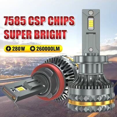 HYNBYZJ 1 Paar LED H4 H7 Autoscheinwerfer H1 LED Birne H3 H11 9005 HB3 9006 HB4 9012 H3 9007 HB5 H13 LED Leuchten 260000LM Turbo Lampe 12V