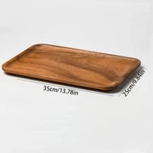 1 chiếc khay phục vụ hình chữ nhật bằng gỗ óc chó, kích thước nhỏ, dùng làm khay trà, đĩa cà phê, đĩa ăn nhẹ và trái cây. - màu nâu - Xem 15