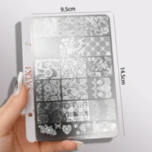 Khuôn dập móng nghệ thuật, khuôn trang trí móng thân thiện với người mới bắt đầu, khuôn dập chuyển hình ren, hoa, đường kẻ, khuôn dập sơn móng tay, khuôn dập nghệ thuật móng, khuôn dập silicon trong suốt, dụng cụ làm móng nghệ thuật - Đỏ - Xem 11