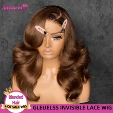 4x4 5x5 即戴即用 无需胶水 巧克力棕色水波纹蕾丝闭合假发 巴西原生人发混纺 13x4 13x6 高清透明水波纹蕾丝前额假发 预先拔毛 5x5 预先修剪 自然发际线带婴儿发 200% 密度 5x5 深波纹蕾丝前额假发 女士日常佩戴 - S4 - 查看 2