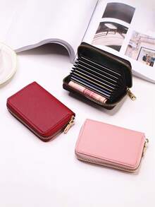 1个男女通用信用卡夹和身份证套，大容量名片收纳包，柔软材质，小巧便携，多卡位零钱包，账单收据夹，方便携带，时尚美观 - 彩色 - 查看 3