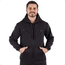 Sweatshirt, Casual-College Style, Casual-Basic, Leisure Style, Winter, Regular Fit, Cold-Weather Sweatshirt. - 黑色 - 查看 3