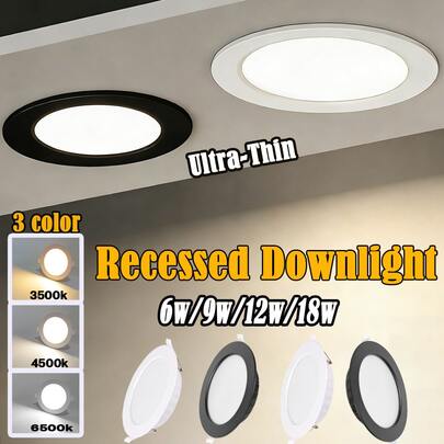 CANMEIJIA 1pc Modern Recessed Ceiling Light, Embedded Ceiling Light Spotlight, 6500K Cool White, Suitable For Bedroom, Kitchen, Living Room