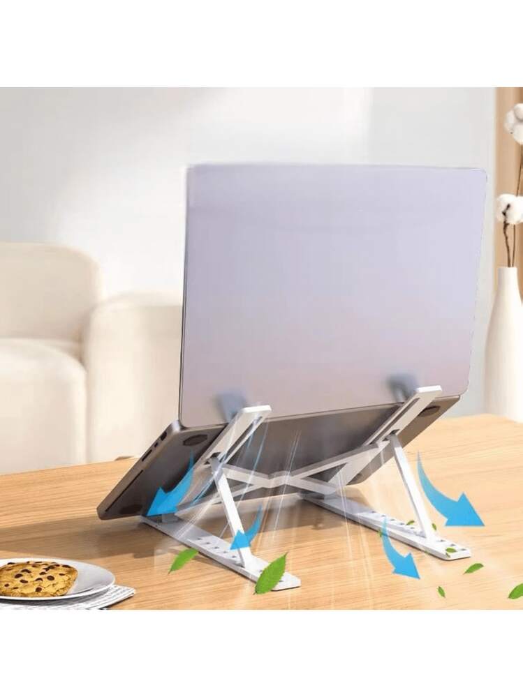 10-Level Adjustable Plastic Laptop Stand, Foldable Holder, Suitable For Halloween/Christmas/Valentine's Day/Thanksgiving, Cute Style, Computer Accessory, Essential Item For Daily Use, School, Travel, Couples, Shopping, Cafe, Birthday Gift, Cute Notebook/Laptop Stand For Young Women And Girls - View 3