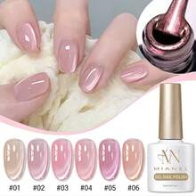 10毫升/瓶 2026新款粉裸色玻璃珠丝滑精致美白闪亮高密度优雅简约猫眼凝胶指甲油，夏季流行透明水晶猫眼指甲油，温和 - 彩色 - 查看 3
