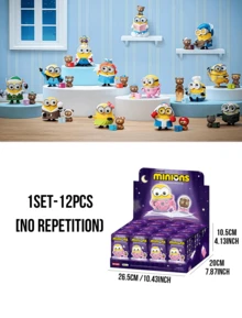 Minion Bedtime Story Series Blind Box, Home Office Car Decoration, Minion Cute Q-Version Cartoon Figure Toy Blind Box Collection, Fun Minion Small Statue Model Toy, Theme Party Decoration Ornament, Birthday, Christmas Surprise Unboxing Gift - Multicolor - View 14