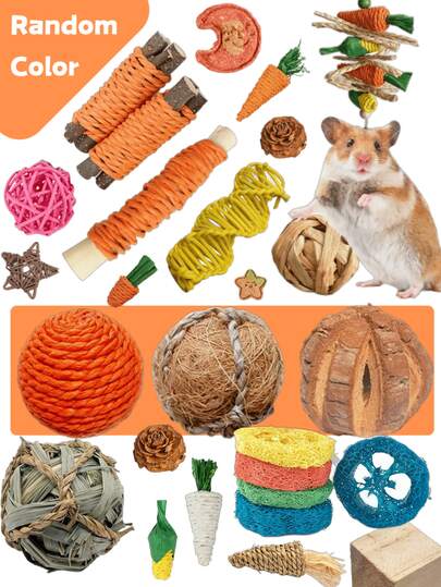 10 quả bóng hoặc que gặm đa năng cho thú cưng, được thiết kế cho các loài động vật nhỏ bao gồm chuột hamster, màu sắc và kiểu dáng ngẫu nhiên.