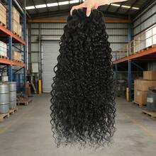 BINF Tóc giả sóng nước tự nhiên, 100% tóc Remy nguyên chất Brazil, tóc nối xoăn sâu, không rụng tóc, có thể nhuộm, tẩy, mềm mại, dệt đôi, thích hợp cho nữ sử dụng hàng ngày và đám cưới. - Natural Black - Xem 6