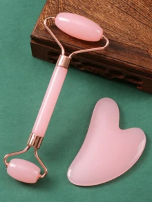 2Pcs Set Facial Beauty Massage Set, ABS Resin Material Double Head Roller Massage, Triangle Scraping Board, Soft Silicone Ice Mold, Body Gua Sha Massage Tools Set - View 16