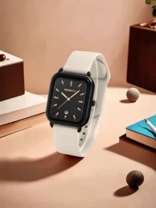 1pc Women's Calendar Display Casual Style Silicone Quartz Wrist Watch, Versatile For Daily Wear - one-size - View 1