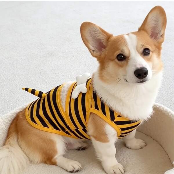 Cute Bee Pet Funny Bee Dog Costume, Swimsuit For Small Dogs, Comfortable & Adjustable Puppy Bathing Suit, Soft Outfit Pet Apparel For Beach, Pool