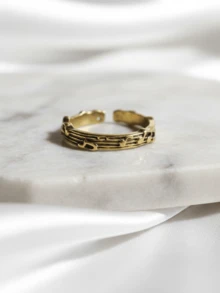 1 chiếc nhẫn bạc cổ điển khắc ký hiệu âm nhạc, thiết kế nhẫn hở cá nhân hóa dành cho nữ. - Bạc - Xem 9